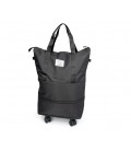 Дорожная сумка-трансформер, 55х22х80 cm, 56-75 л., колесики, Black, 1,1кг