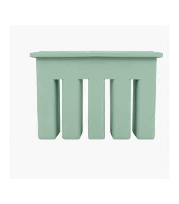 Силиконовая форма для льда , 10 прямоугольных(высоких) ячеек, с крышкой, 16.6*6*10.7см, светло-зеленый