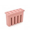 Силиконовая форма для льда , 10 прямоугольных (высоких) ячеек, с крышкой, 16.6*6*10.7см, розовый