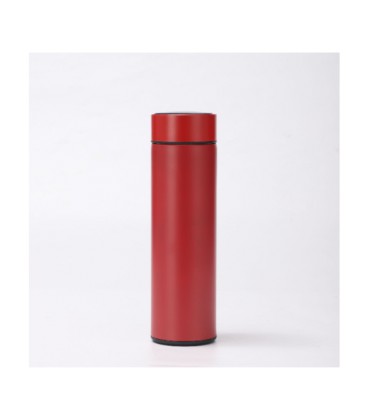 Термос для чая Merlion SUS-304R из нержавеющей стали, с ситечком, c LED дисплеем, 230*65мм, объем 480 мл., 400гр. красный