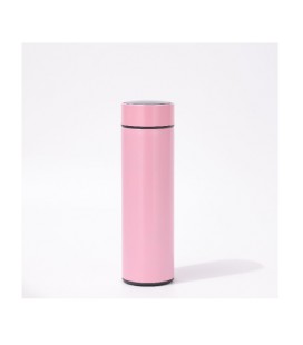 Термос для чая Merlion SUS-304P из нержавеющей стали, с ситечком,c LED дисплеем, 230*65мм, объем 480 мл., 400гр. розовый