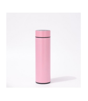 Термос для чая Merlion SUS-304P из нержавеющей стали, с ситечком,c LED дисплеем, 230*65мм, объем 480 мл., 400гр. розовый