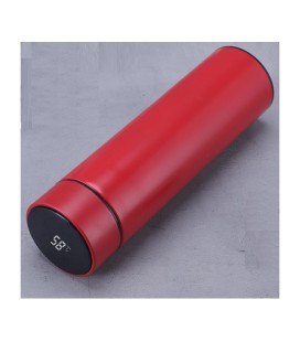 Термос для чая Merlion SUS-304E-R из нержавеющей стали, цифровой термометр, 230*65мм, объем 500 мл., 400гр. красный