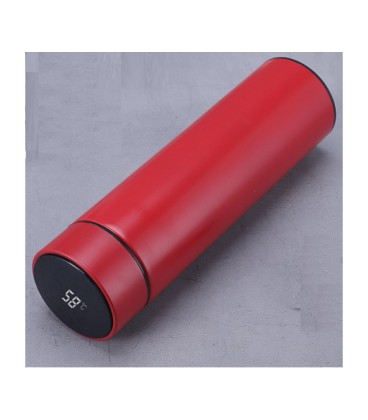 Термос для чая Merlion SUS-304E-R из нержавеющей стали, цифровой термометр, 230*65мм, объем 500 мл., 400гр. красный