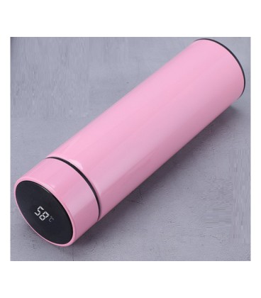 Термос для чая Merlion SUS-304E-P из нержавеющей стали, цифровой термометр, 230*65мм, объем 500 мл., 400гр. розовый