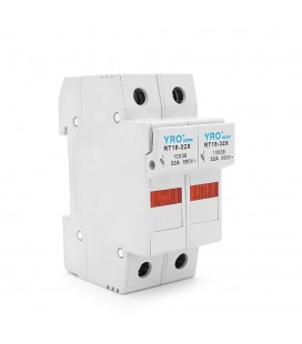 Корпус під плавкий запобіжник YRO RT18-32/1P, 32A, 500/690V, зі світловим індикатором, DIN, під запобіжник 10*38mm, контакти мід