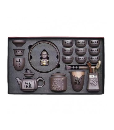 Чайный сервиз 18 предметов, чайник, чашка 9+1шт., набор для чайной церемонии 6 предметов, заварник, полотенце, Box
