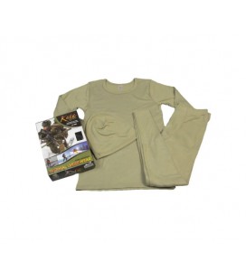 Комплект термобелья (штаны+ футболка с длинным рукавом+шапочка), размер S-M, Турция, Олива