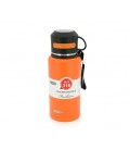 Термос Merlion из нержавеющей стали, с чашкой в чехле и ручкой для переноски, объем 800 мл., оранжевый