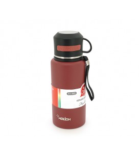 Термос Merlion из нержавеющей стали, с чашкой в чехле и ручкой для переноски, объем 800 мл., бардовый