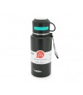 Термос Merlion из нержавеющей стали, с чашкой в чехле и ручкой для переноски, объем 800 мл., черный