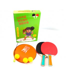 Тренажер для настольного тенниса, 55cm, детский (ракетка 2шт, шарики теннисные 3шт, гибкий вал 1шт, основание 1шт)