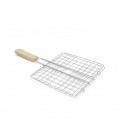 Решетка для гриля, 20х21 см, деревянная ручка, нержавеющая сталь