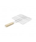 Решетка для гриля, 20х21 см, деревянная ручка, нержавеющая сталь