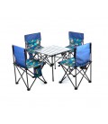 Раскладной стол для пикника с 4 стульями, стол-53х53х50см, стул-37х37х30см, алюміній+тканина, Gray, Bag