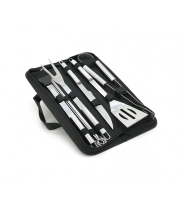 Набор из 6 предметов для барбекю, щипцы, вилка, лопатка, шпажки, нож, кисточка, Bag