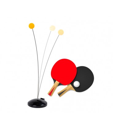 Тренажер для настольного тенниса, 100cm, детский (ракетка 2шт, шарики теннисные 2шт, гибкий вал 1шт, основание 1шт)