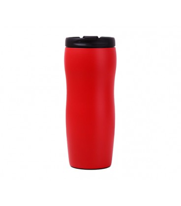 Термокружка Merlion из нержавеющей стали, объем 420 мл., красная, с откидной крышкой