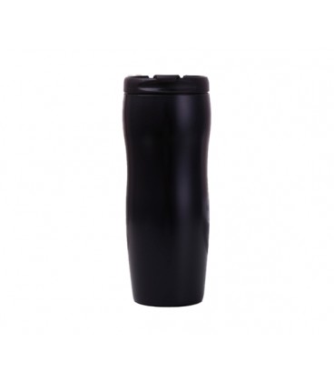 Термокружка Merlion из нержавеющей стали, объем 420 мл., черная, с откидной крышкой
