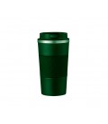 Термокружка Merlion из нержавеющей стали, объем 510 мл., зеленый, с силиконовым чехлом и откидной крышкой