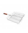 Решетка-гриль, 43x33x66 cm, метал, высокий бортик, деревянная ручка