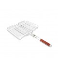 Решетка-гриль, 43x33x66 cm, метал, высокий бортик, деревянная ручка