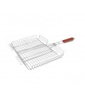 Решетка-гриль, 43x33x66 cm, метал, высокий бортик, деревянная ручка
