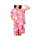 Женский банный костюм, короткий рукав, розовый