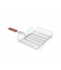 Решетка-гриль с высоким бортом, 31.8x26.5, ручка с деревянной вставкой 38,2 см