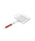 Решетка-гриль с высоким бортом, 31.8x26.5, ручка с деревянной вставкой 38,2 см