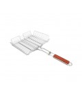 Решетка-гриль с высоким бортом, 31.8x26.5, ручка с деревянной вставкой 38,2 см