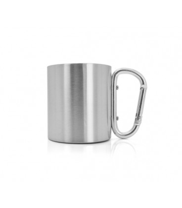 Чашка из нержавеющей стали, объем 220ml + ручка с карабином