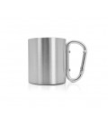 Чашка из нержавеющей стали, объем 220ml + ручка с карабином