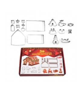 Формы для печенья YR1806-29 из нержавеющей стали (рождественский домик) 18 предмета/фигурки, Box