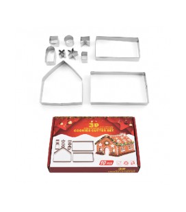 Формы для печенья YR1806-28 из нержавеющей стали (рождественский домик) 10 предмета/фигурки, Box