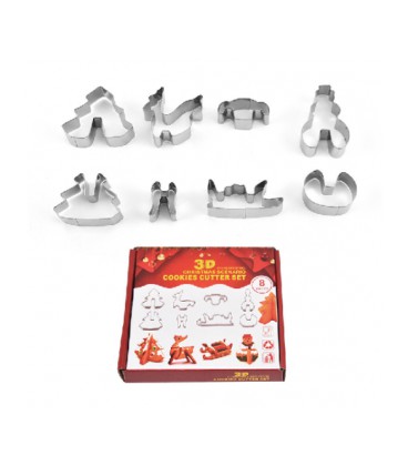 Формы для печенья YR1806-27 из нержавеющей стали (рождественские) 8 предмета/фигурки, Box
