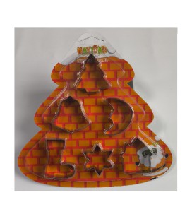 Формы для печенья из нержавеющей стали (рождественские) 6 предмета/фигурки,Blister(Елка)