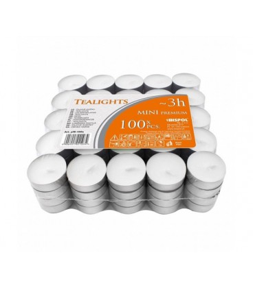 Свечки парафиновые 40х10мм чайные/таблетка, горение 3 часа, цена за упаковку (100шт), без возврата/обмена