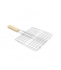 Решетка для гриля, 23х22,5 см, деревянная ручка 21 см, нержавеющая сталь