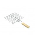 Решетка для гриля, 23х22,5 см, деревянная ручка 21 см, нержавеющая сталь