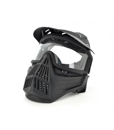 Защитная маска с козырьком для игры в пейнтбол, черный пластик