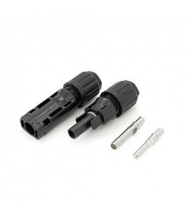 Коннектор MC4 1500V, 50A, луджений-мідний трубчастий, під перетин 2.5-4мм², 0.5мОм, вогнестійкість UL94-VO, IP68, Q500, Black