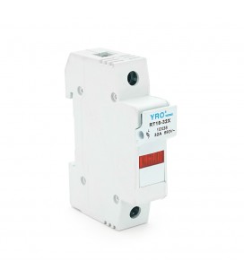 Корпус під плавкий запобіжник YRO RT18-32/1P, 32A, 500/690V, зі світловим індикатором, DIN, під запобіжник 10*38mm, контакти мід